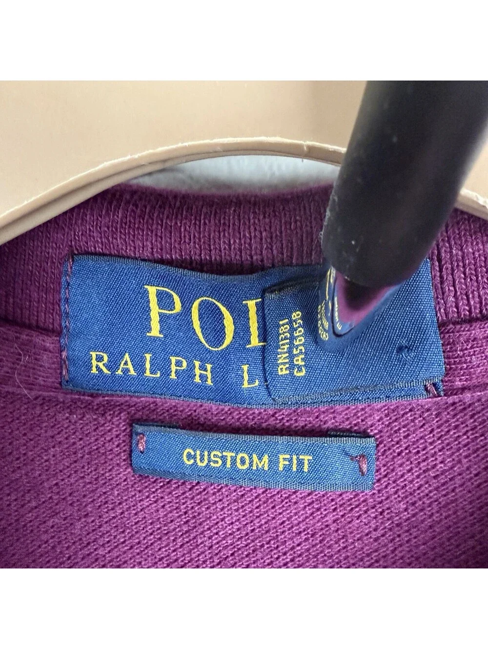 Polo Ralph Lauren Shirt Mens XL Custom Fit Purple Short Sleeve Lime Green Pony